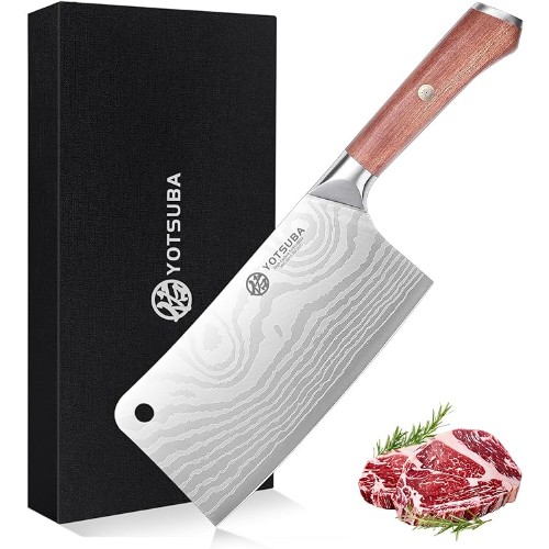 YOTSUBA-7-Inch-Cleaver-Knife-Vegetable-Meat-Cleaver-with-Ergonomic-Rosewood-Handle